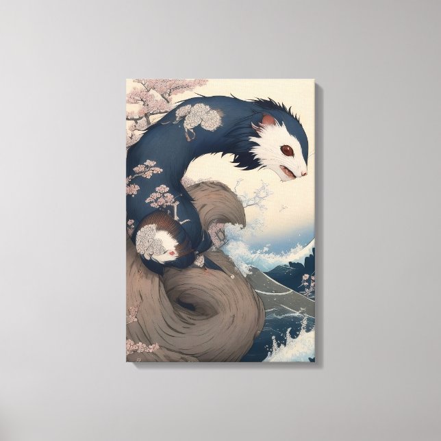 Impressão Em Tela Ferret - Japan (Frente)