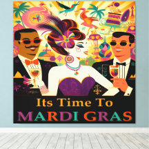 Festa de Cocktail Mardi Gras Retro Meados do Sécul