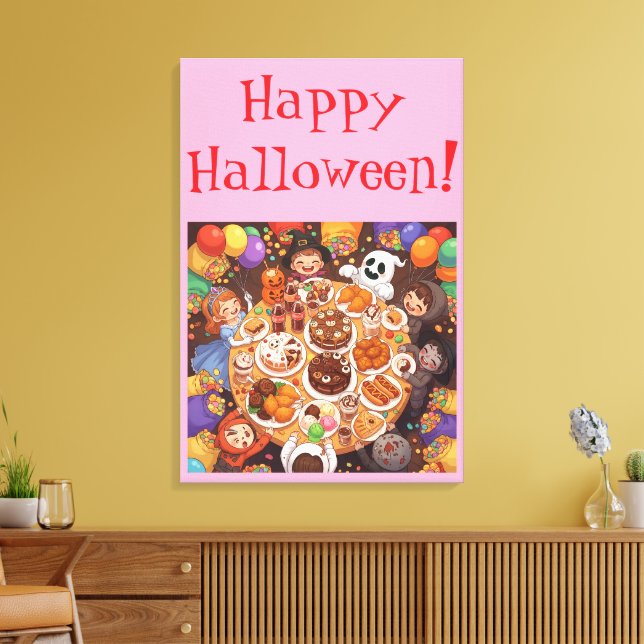 Impressão Em Tela Festa de Halloween para Crianças (Insitu(Sala de estar))