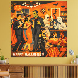 Impressão Em Tela Festa de Martini de Halloween no Estilo Moderno de