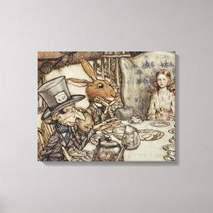 Impressão Em Tela Festa de Ódio do Coelho de Alice Birthday