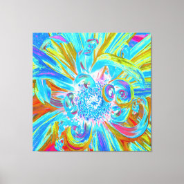 Impressão Em Tela Festive Chartreuse and Blue Dahlia Flower Petals