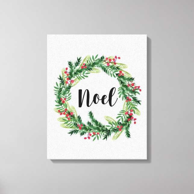 Impressão Em Tela Fia de aquarela de Natal (Frente)