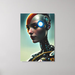 Impressão Em Tela Ficha científica futurística Arte do Homem Cyborg