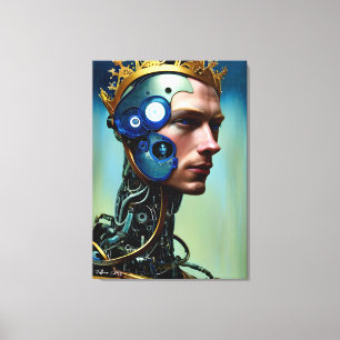 Impressão Em Tela Ficha científica futurística Arte do Homem Cyborg
