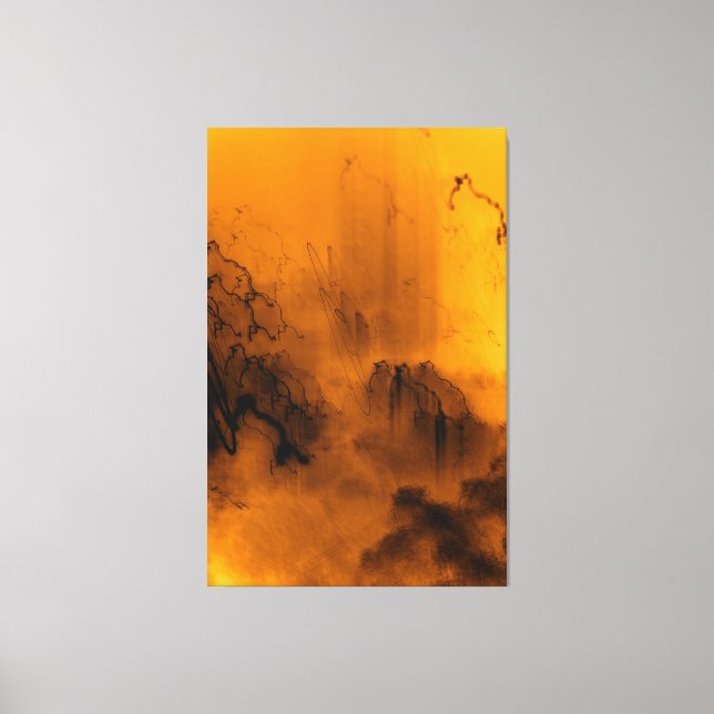 Impressão Em Tela Fiery Night Abstract - Ethereal Light and Motion T (Frente)