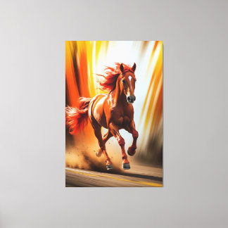 Impressão Em Tela Fiery Running Horse – Dynamic Energy Art
