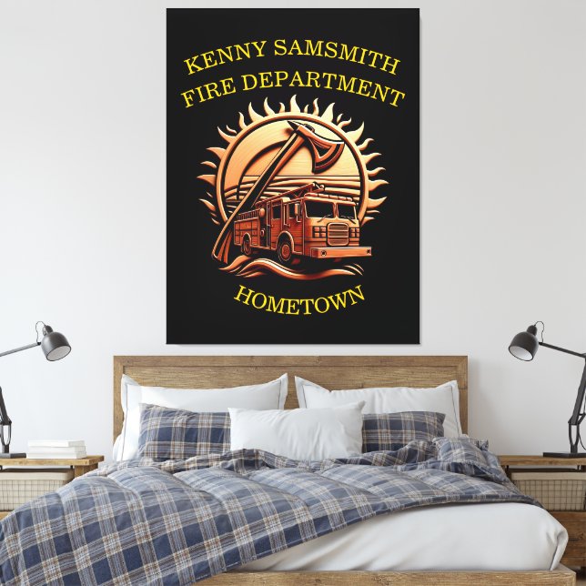 Impressão Em Tela Fiery Valor Intriciou Design Heroica Do Caminhão D (Insitu(Quarto))