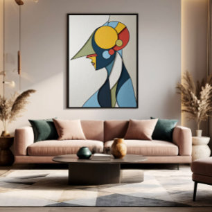 Impressão Em Tela Figura Abstrata Vibrante