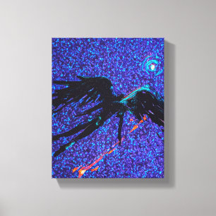 Impressão Em Tela Figura alada escura voando pelo espaço