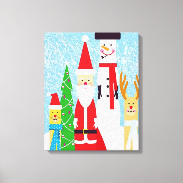 Impressão Em Tela Figuras de Natal (Frente)