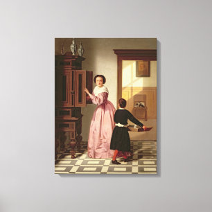 Impressão Em Tela Figuras em um Laundryroom, 1864 (óleo em canvas)