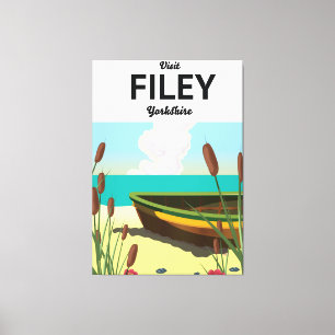Impressão Em Tela Filey, Yorkshire Seaside poster de viagens