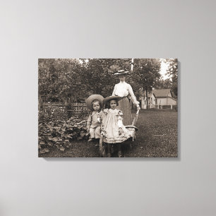 Impressão Em Tela Filhas-Mãe, Jardim de Jardinagem Heirloom 1890