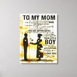 Impressão Em Tela Filho - Minha Letra Mãe Presente para novo Deco