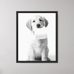 Impressão Em Tela Filhote de Retriever Golden Minimalista Papel Higi