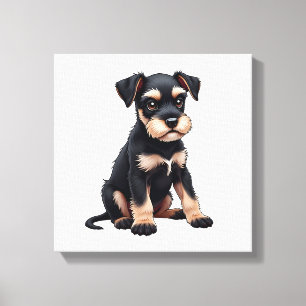Impressão Em Tela Filhote de Schnauzer Miniatura (3)