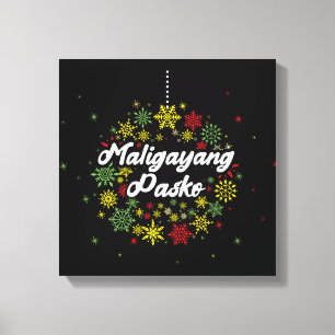 Impressão Em Tela Filipinas Natal Maligayang Pasko Snowflakes