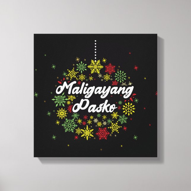 Impressão Em Tela Filipinas Natal Maligayang Pasko Snowflakes (Frente)