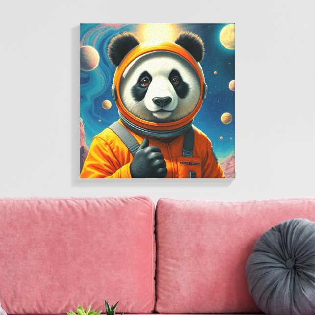 IMPRESSÃO EM TELA FIM DOS MUNDOS-GRANDE PANDA 3 (Insitu(Sala de estar))