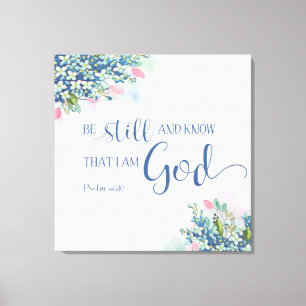 Impressão Em Tela Fique quieto e saiba que sou Deus, Ps 46:10