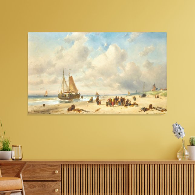 Impressão Em Tela  Fisherfolk On The Beach (Insitu(Sala de estar))
