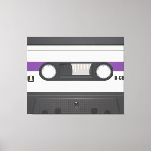 Impressão Em Tela Fita de Casette - Roxo