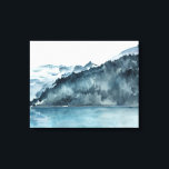 Impressão Em Tela Fjords de inverno<br><div class="desc">Fjords de inverno II por Jennifer Paxton Parker. Apresenta fiordes de aquarela em uma configuração serena,  de tom azul.</div>
