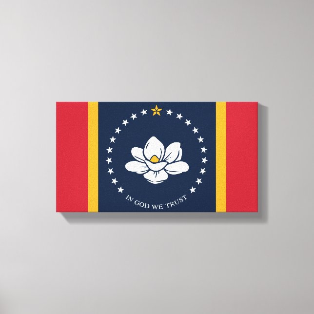 Impressão Em Tela Flag do Mississippi - New Magnolia Flag (Frente)