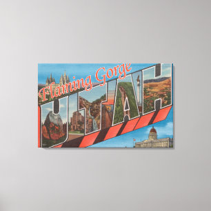 Impressão Em Tela Flaming Gorge, Utah - Cenas com Letras Grandes