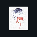 Impressão Em Tela Flamingo e Parasol<br><div class="desc">Flamingo e Parasol por Fab Funky. Apresenta um flamingo segurando um parasol que se parece um pouco com uma água-viva. | 191801D</div>