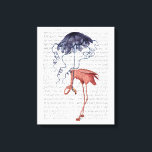 Impressão Em Tela Flamingo e Parasol<br><div class="desc">Flamingo e Parasol por Fab Funky. Apresenta um flamingo segurando um parasol que se parece um pouco com uma água-viva. | 191801D</div>