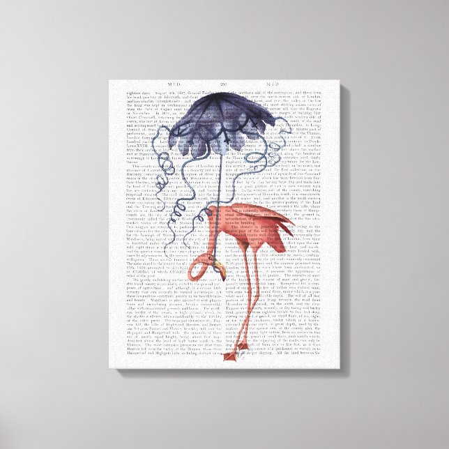 Impressão Em Tela Flamingo e Parasol (Frente)