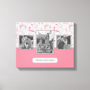 Impressão Em Tela Flamingo em fotos de família das bolinhas   com