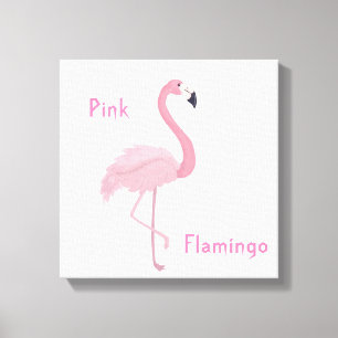 Impressão Em Tela Flamingo Rosa