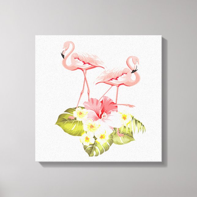 Impressão Em Tela Flamingos (Frente)