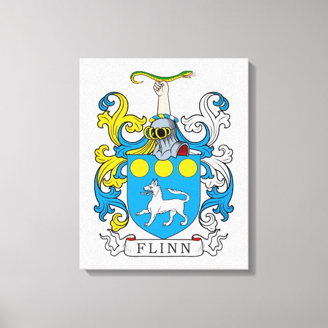 Impressão Em Tela Flinn Family Crest (Frente)