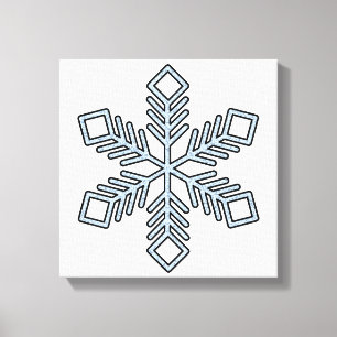 Impressão Em Tela Floco de Neve Brilhante - Galhos Azul Bebê