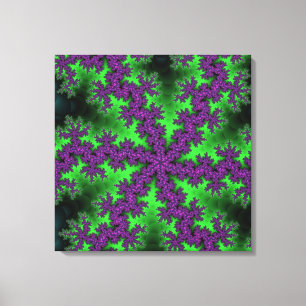 Impressão Em Tela Floco de neve verde e roxo