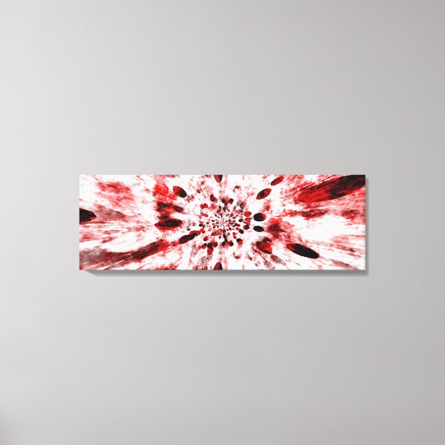Impressão Em Tela Flor abstrato Vermelho e Branco (Frente)