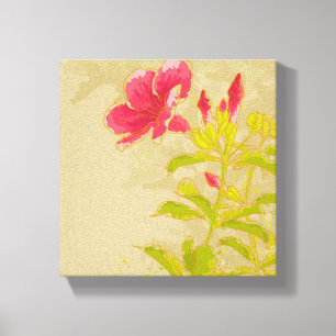 Impressão Em Tela Flor Allamanda Em Fundo Tonelado