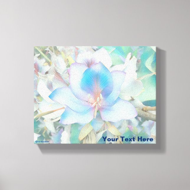 Impressão Em Tela Flor Azul Pastel (Frente)