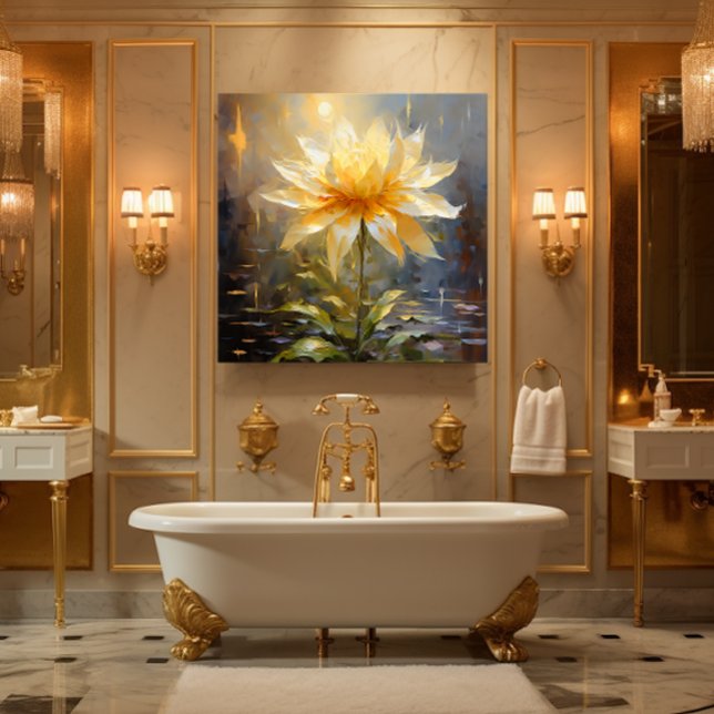 Impressão Em Tela Flor Branco/Amarelo (For Illustration Purposes Only.
Actual Size May Vary.)