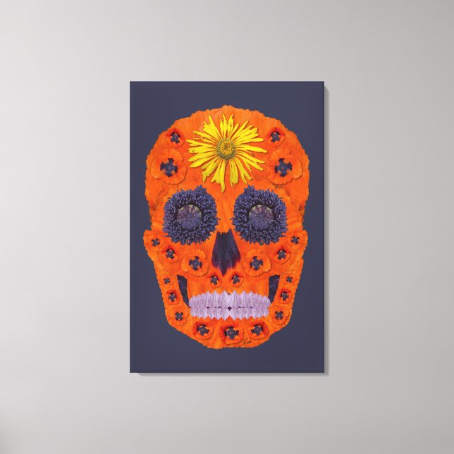 Impressão Em Tela Flor - Caveira 1 (Frente)