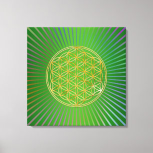 Impressão Em Tela Flor da Vida / Blume des Lebens - ouro