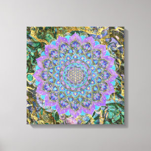 Impressão Em Tela Flor Da Vida - Estilo De Mandala Índia 2