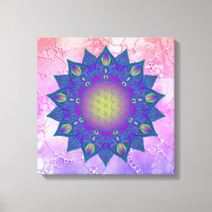 Impressão Em Tela Flor Da Vida - Índia Mandala 3