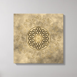 Impressão Em Tela Flor da Vida - Mandala de Ornamentos Vintage 2