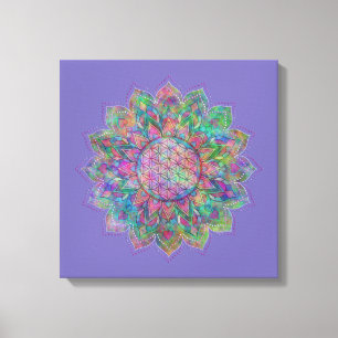 Impressão Em Tela Flor da Vida - Mandala Indiana 7c