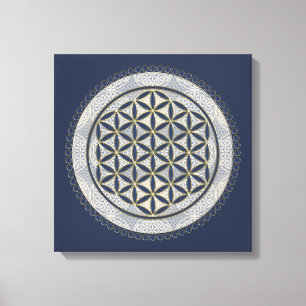 Impressão Em Tela FLOR DA VIDA - Símbolo Geometrie Sagrado Art 1